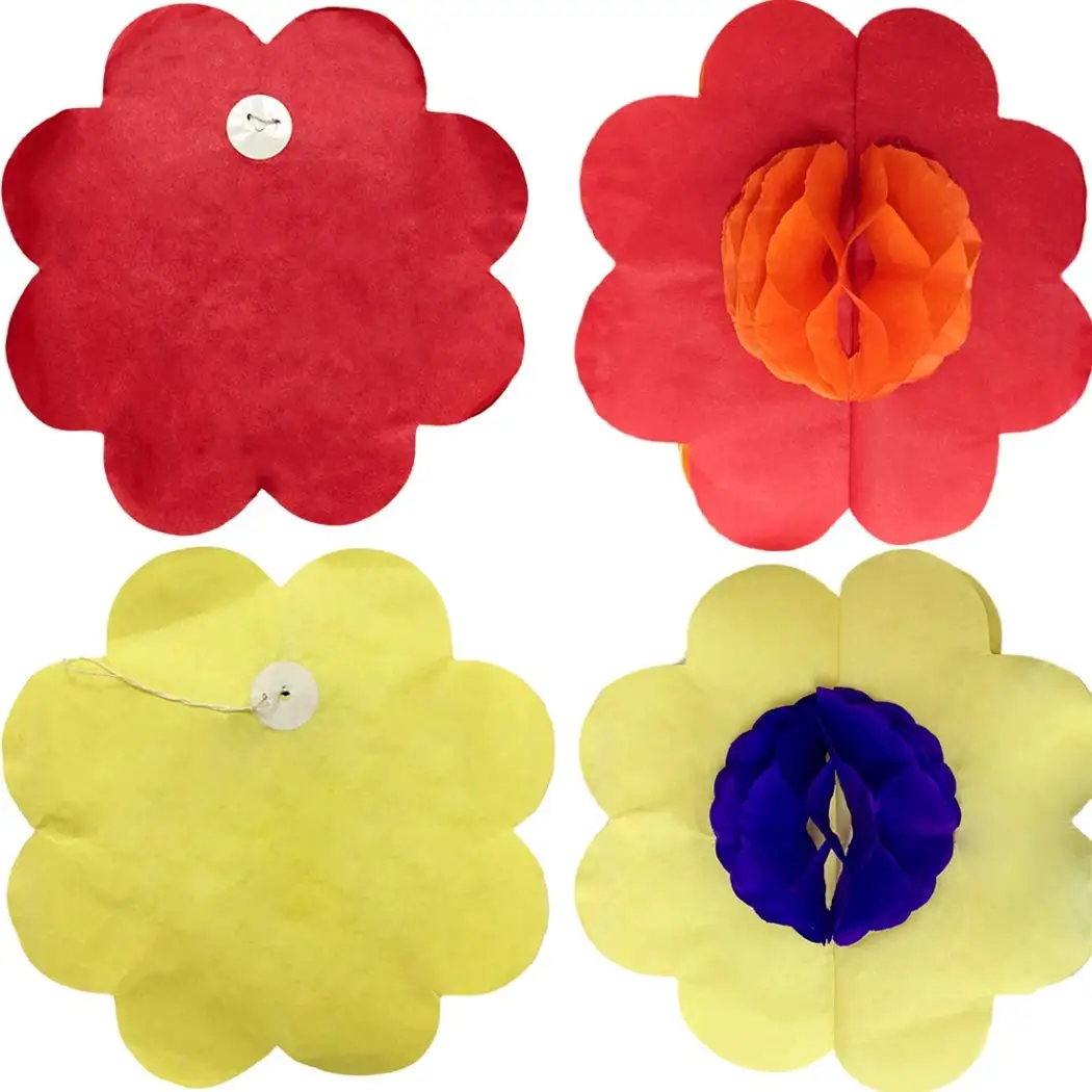 3-Meter bunte runde Blumen aus Papier zum Ziehen von Blumen, Blumengirlanden, Baby-Heimdekoration, Geburtstagsfeier, Hochzeit, Layout, Veranstaltungsort-Dekoration – Detail 6