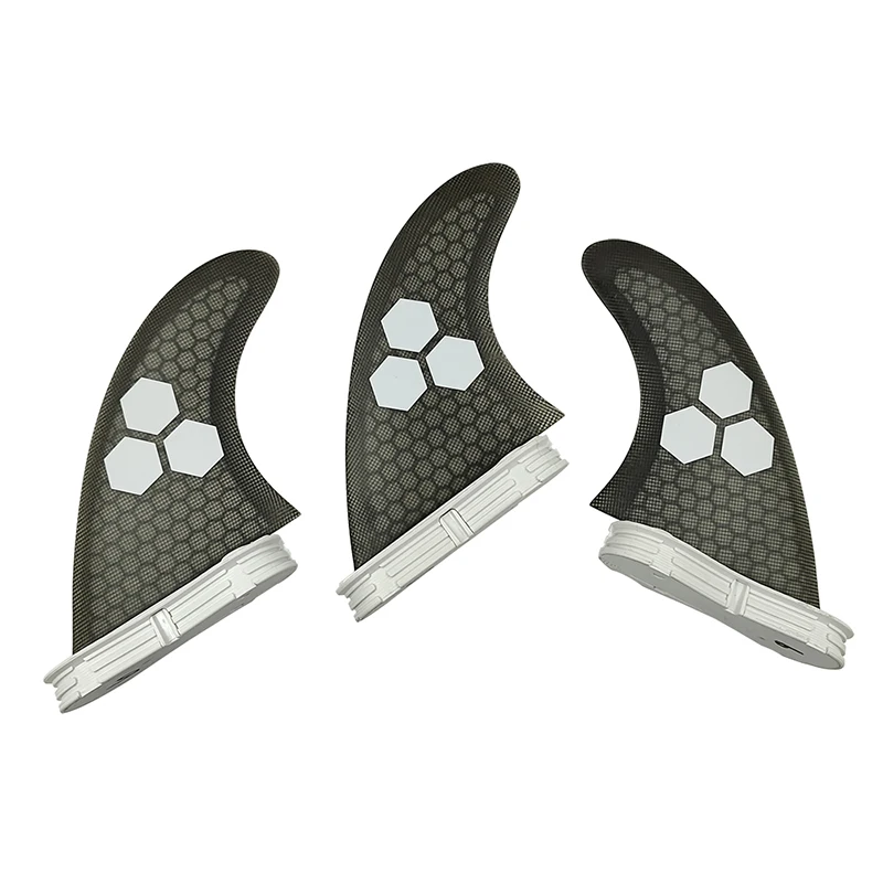 Surfing Double Tabs Fin 2 M/L Size Honeycomb Fiberglass Fin Gray Color 3 piece per set Surfboards Fin Free Shipping