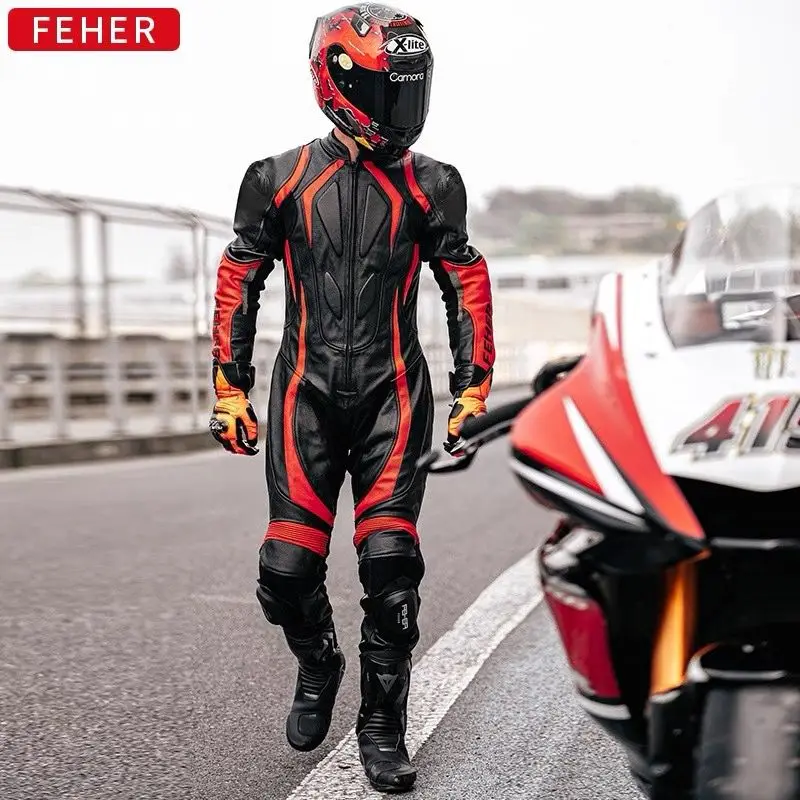 

Мотогоночный костюм для бездорожья, мужская цельная защитная одежда, кожаная куртка для мотоциклиста Kart Rider CE Protecter Gear