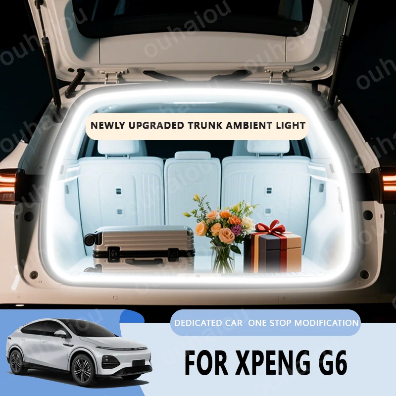 For XPeng G6 Mona M03 P7 G7 X9 Trunk Light Modification Light Atmosphere Lights White Warm White Rear Trunk LED Light Bar
