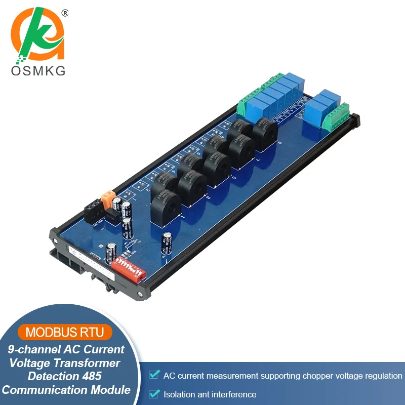 Oshangming 9Channel AC Transformer Detection for AC Current Voltage Acquisition Module RS485 Modbus Rtu TCP