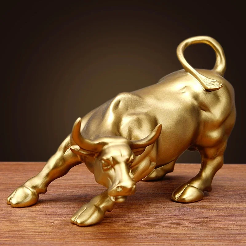 Wall Street Bull Market Trend Desktop-Dekoration Harzornamente Heim- und Bürodekorationen Hochfliegende Ornamente Kunsthandwerk