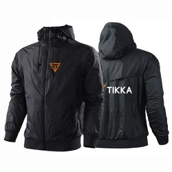 Tikka By Sako Finland Firearms Logo 2022 Men's New Splicing Print Windbreaker Outdoor Hooded Jackets Coat Outwear Pullover Tops