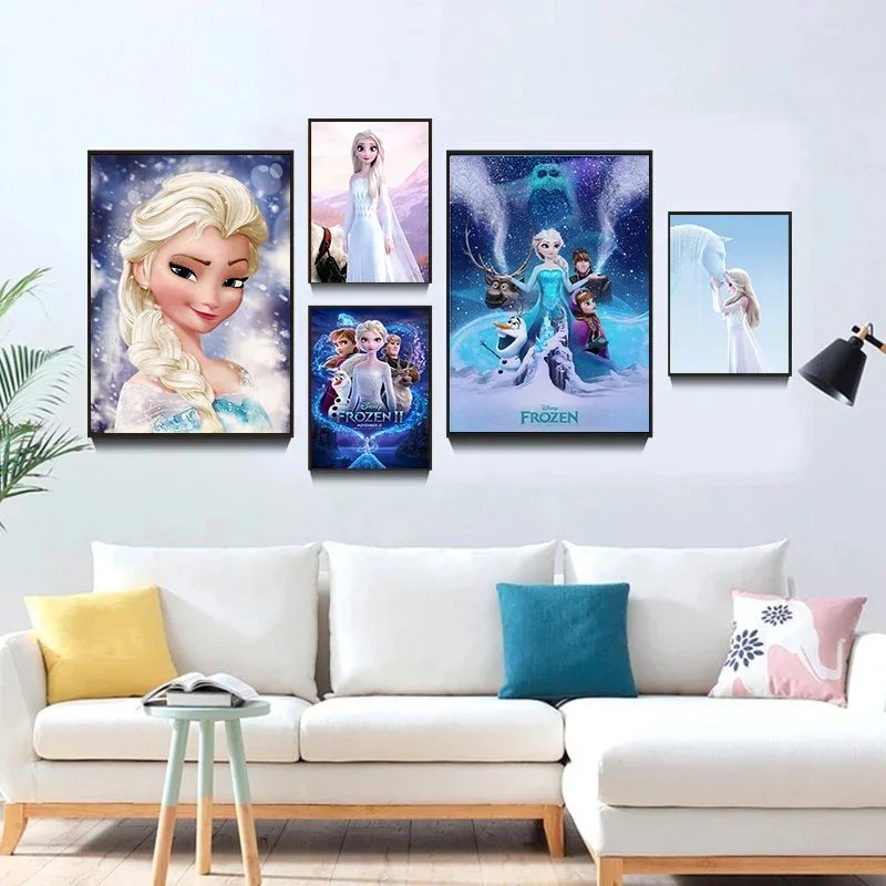 Disney Cartoon Frozen Princess Anna Wall Art Canvas Painting Nordic Posters and Prints Wall Pictures for Living Room Decor