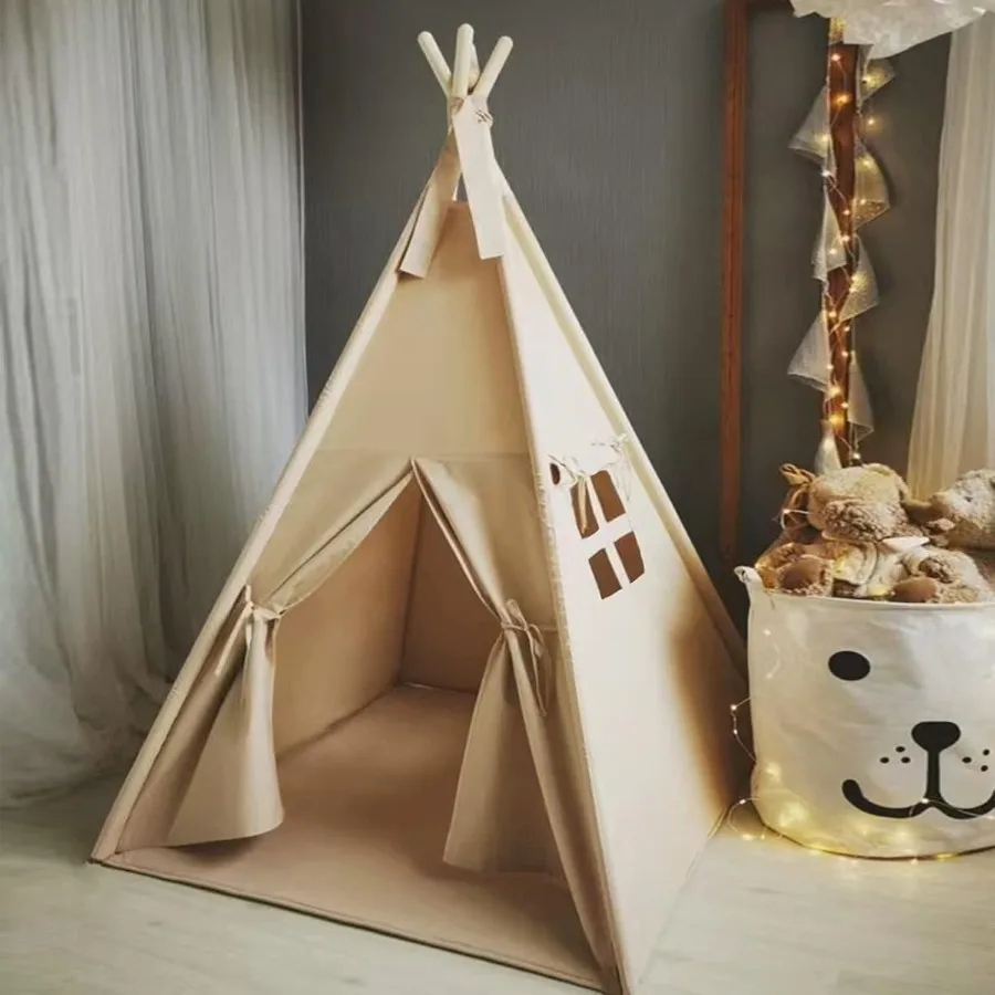 

Палатка Teepee для - портативная игровая палатка в помещении и на открытом воздухе цвета хаки, прочная ткань и простая установка