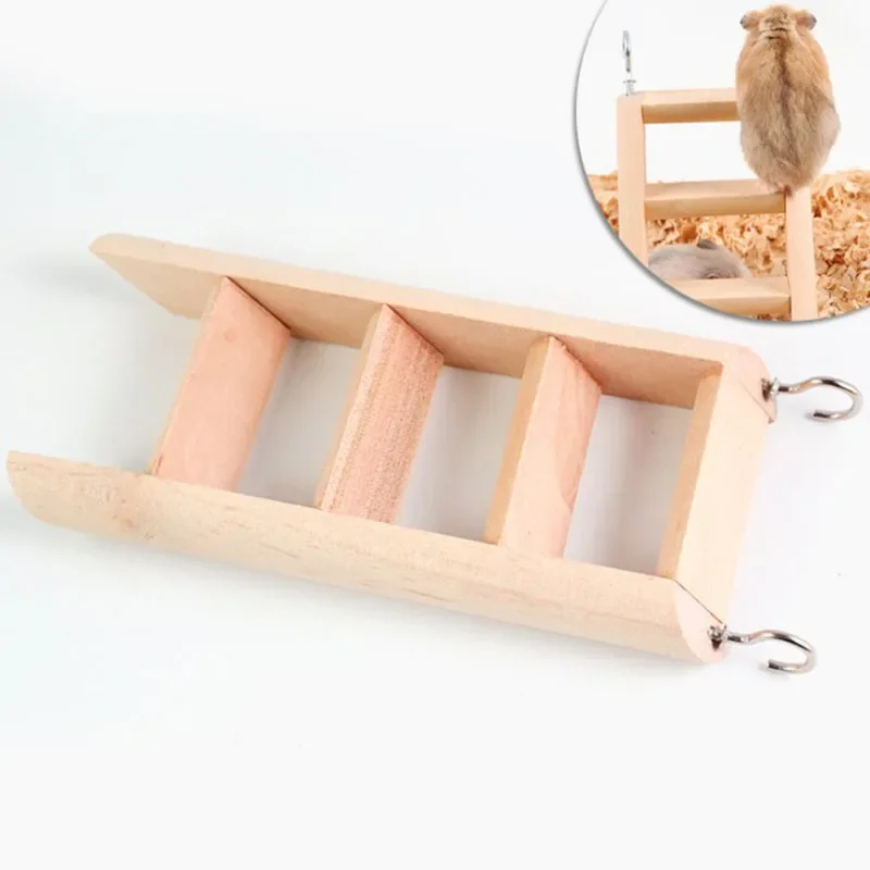 Hamster Ladder Natural Wooden Hamster Climbing Toy Small Pet Toys for Hamster Squirrel Guinea Pig Rat Small Animals Accessories