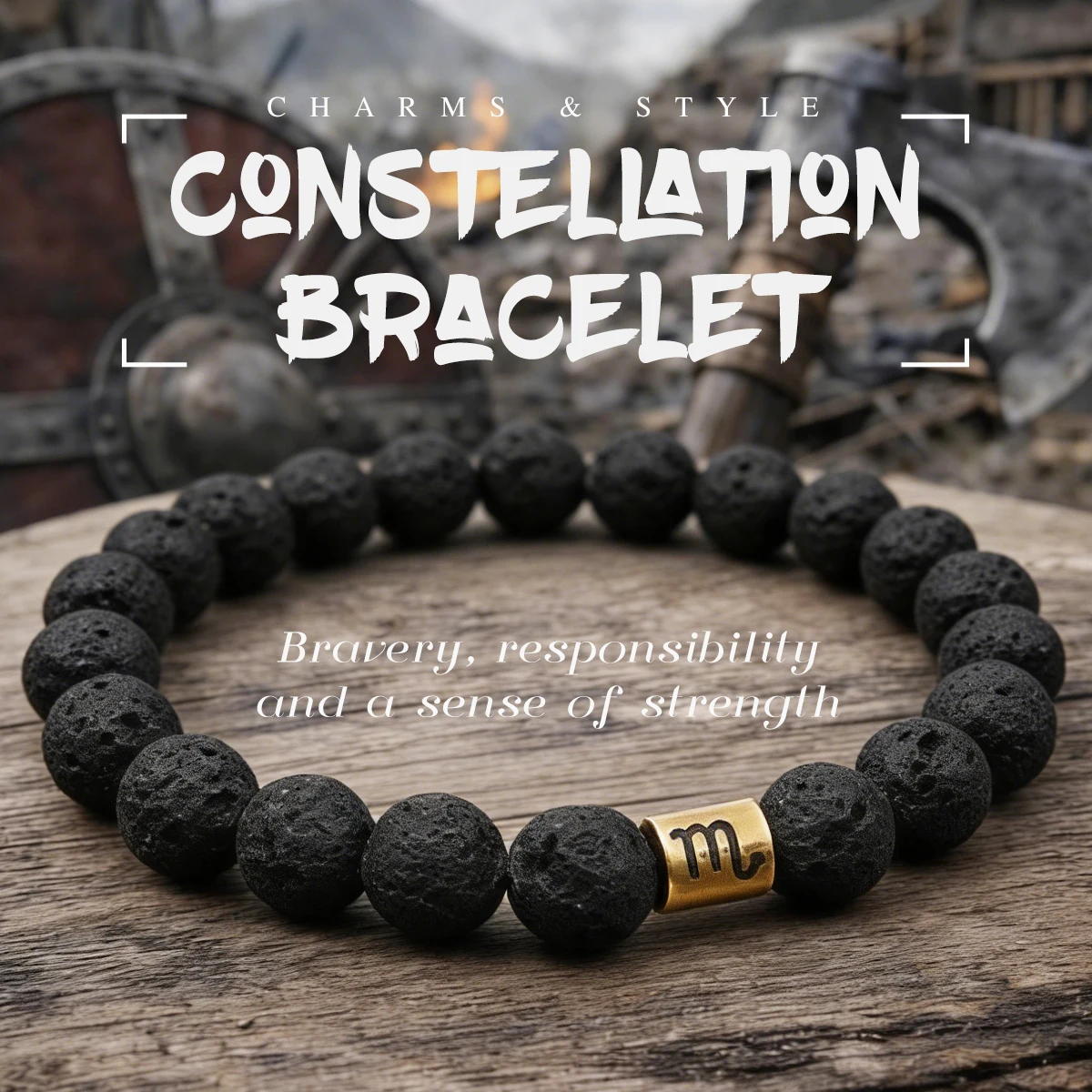 Stone Bracelet Beads Lava Natural Homme Fashion Bangles Bracelet Men 12 Constellation Accessorie Jewelry Male Lover Gifts