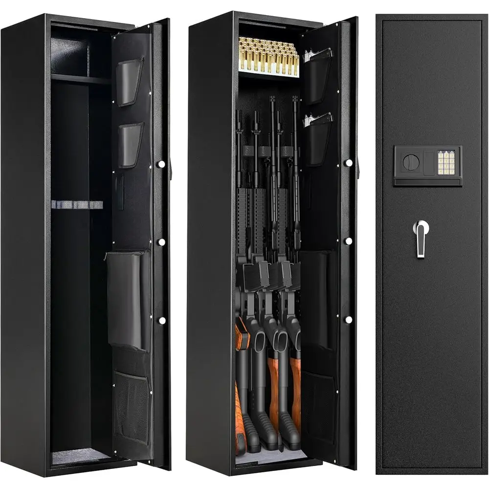 

Сейф для длинного пистолета и пистолета с цифровым паролем со съемной полкой и запираемым верхним хранилищем