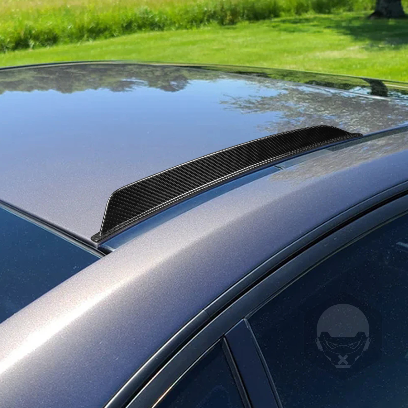 True wet carbon fiber Car Roof Wing Air Knife Splitter Panel Cover Decorative Trim For BMW M3 G80 2021-2025 Auto Accessories