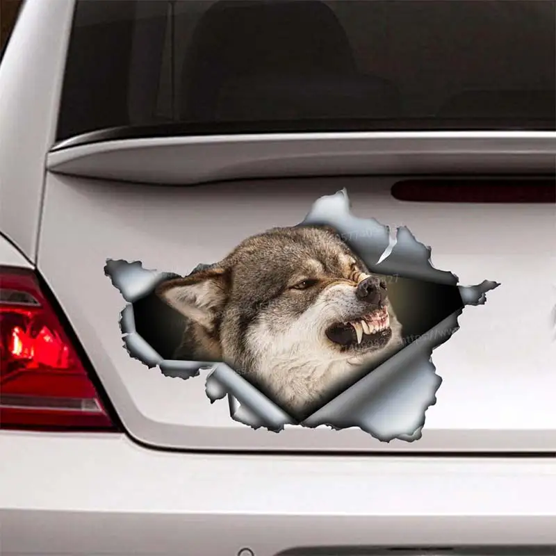 

Angry Wolf Car Sticker Waterproof Auto Decors on Bumper Rear Window Laptop Self-adhesive Decal For Car Accessories SH15