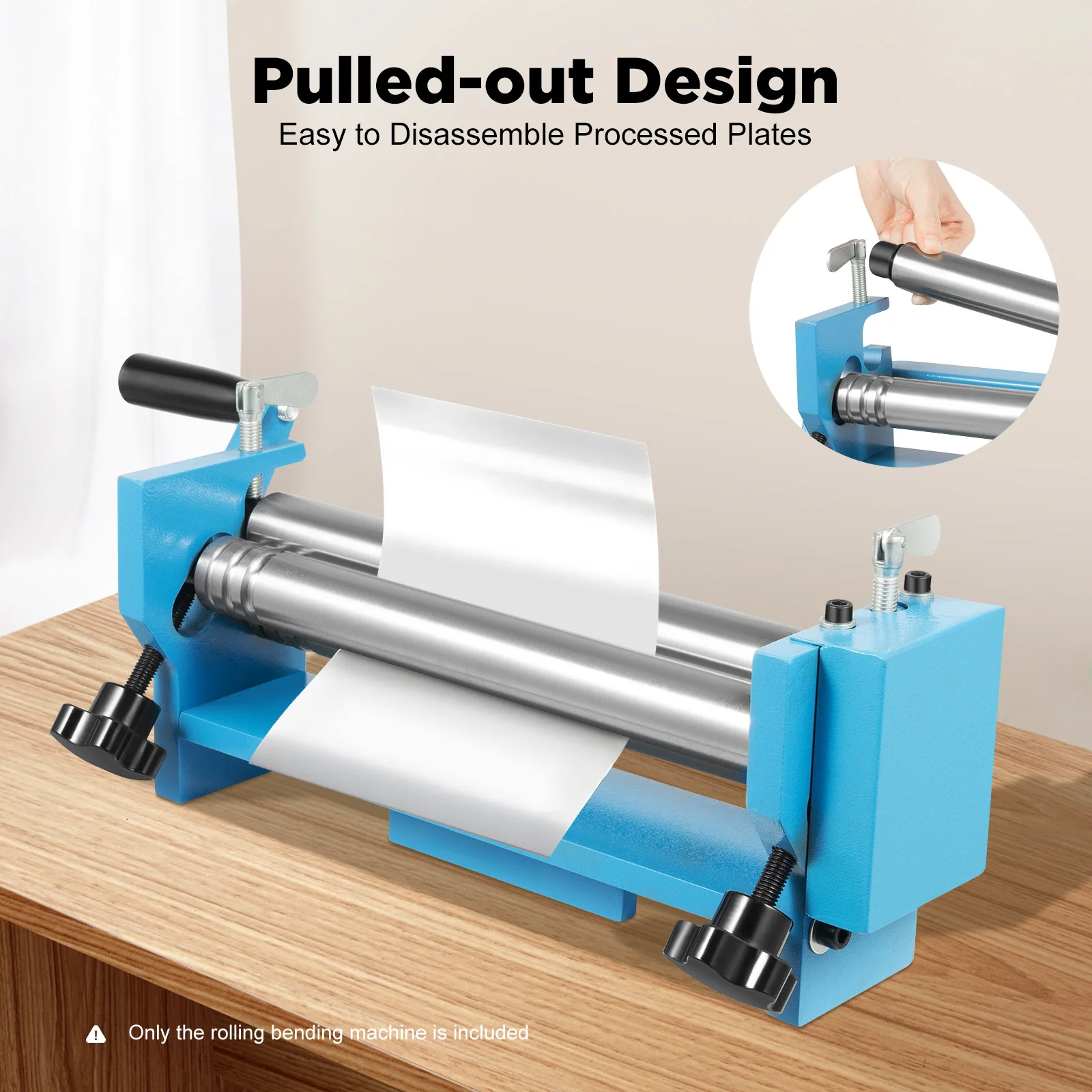 Máquina Manual de rodillo deslizante, herramienta de doblado de chapa de Metal ajustable de 3 rodillos, 1,5mm de espesor, 1,26 pulgadas de diámetro para acero/aluminio/cobre