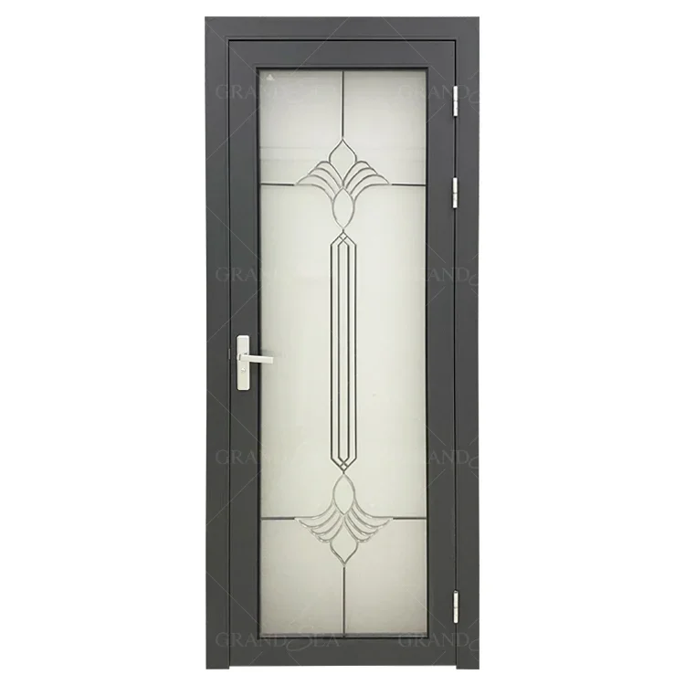 Modern aluminum frame  interior swing  tempered glass bathroom  shower door