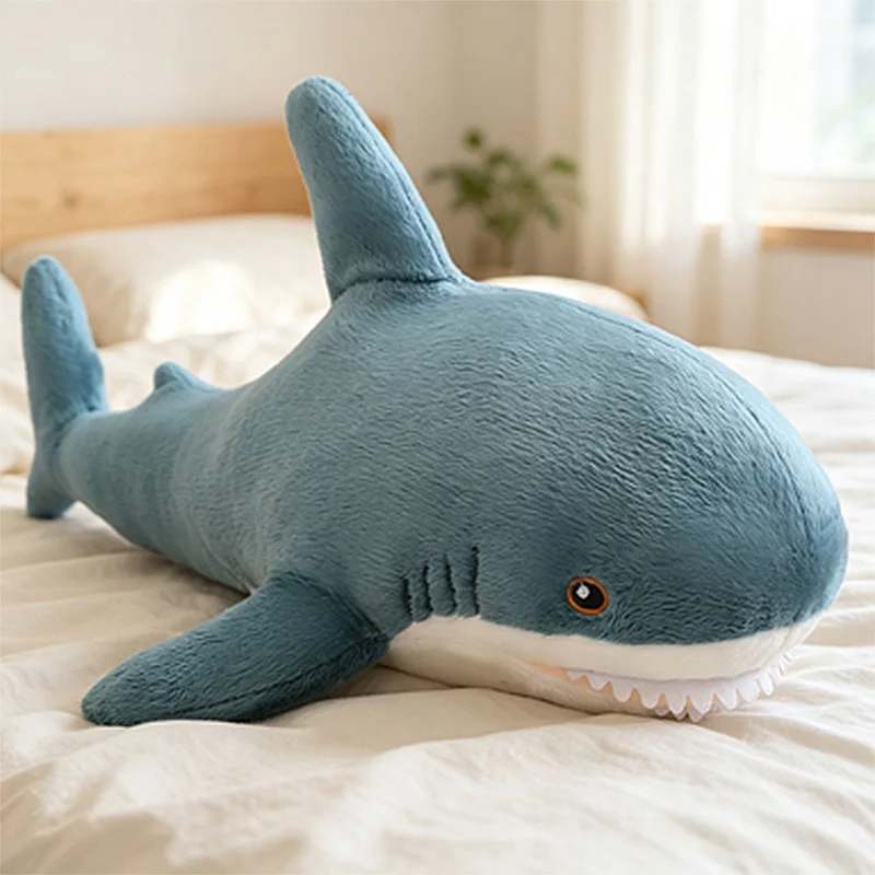Simulation Shark Plush Toy Soft Sea Animal Doll Kawaii Shark Hug Pillow Stress Relief Plushies Home Decor Birthday Gift for Kids