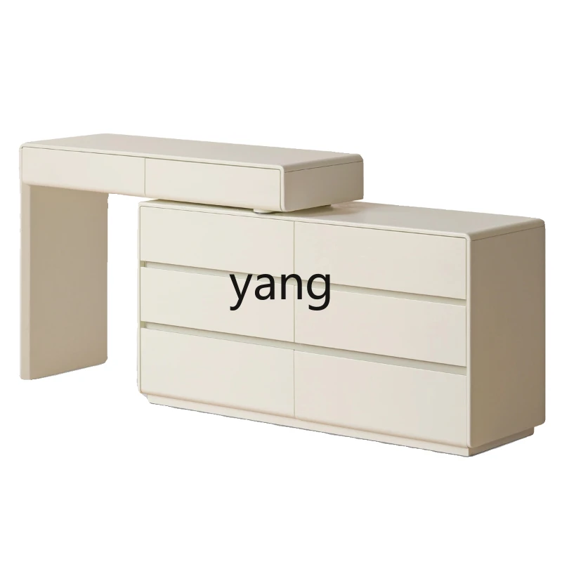 

LMM solid wood makeup table bedroom simple retractable dresser cream wind drawer chest