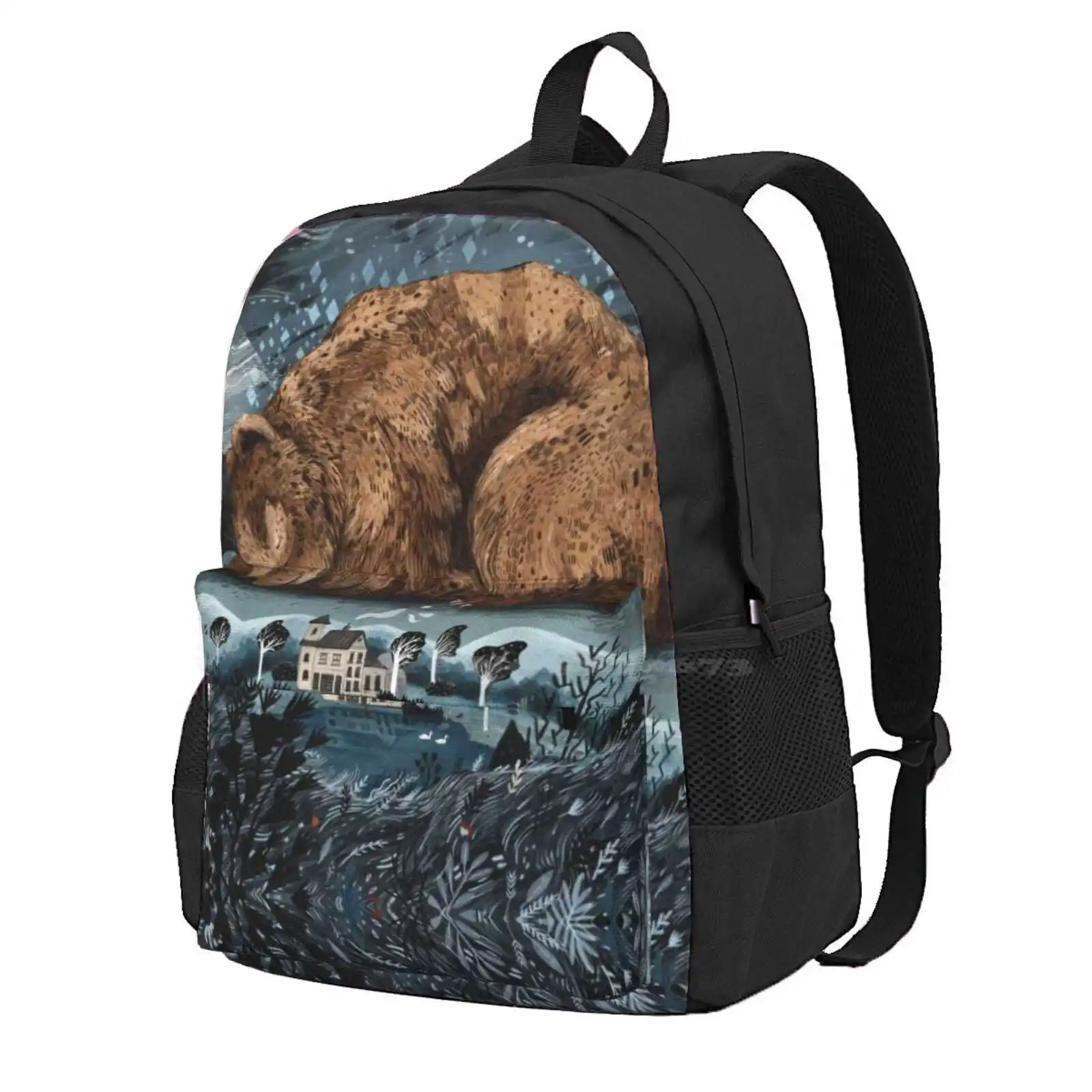 The Lake House Hot Sale Schoolbag Backpack Fashion Bags House Lakedistrict Walks Sandradieckmann Bear B ? R Ursusarctus Night