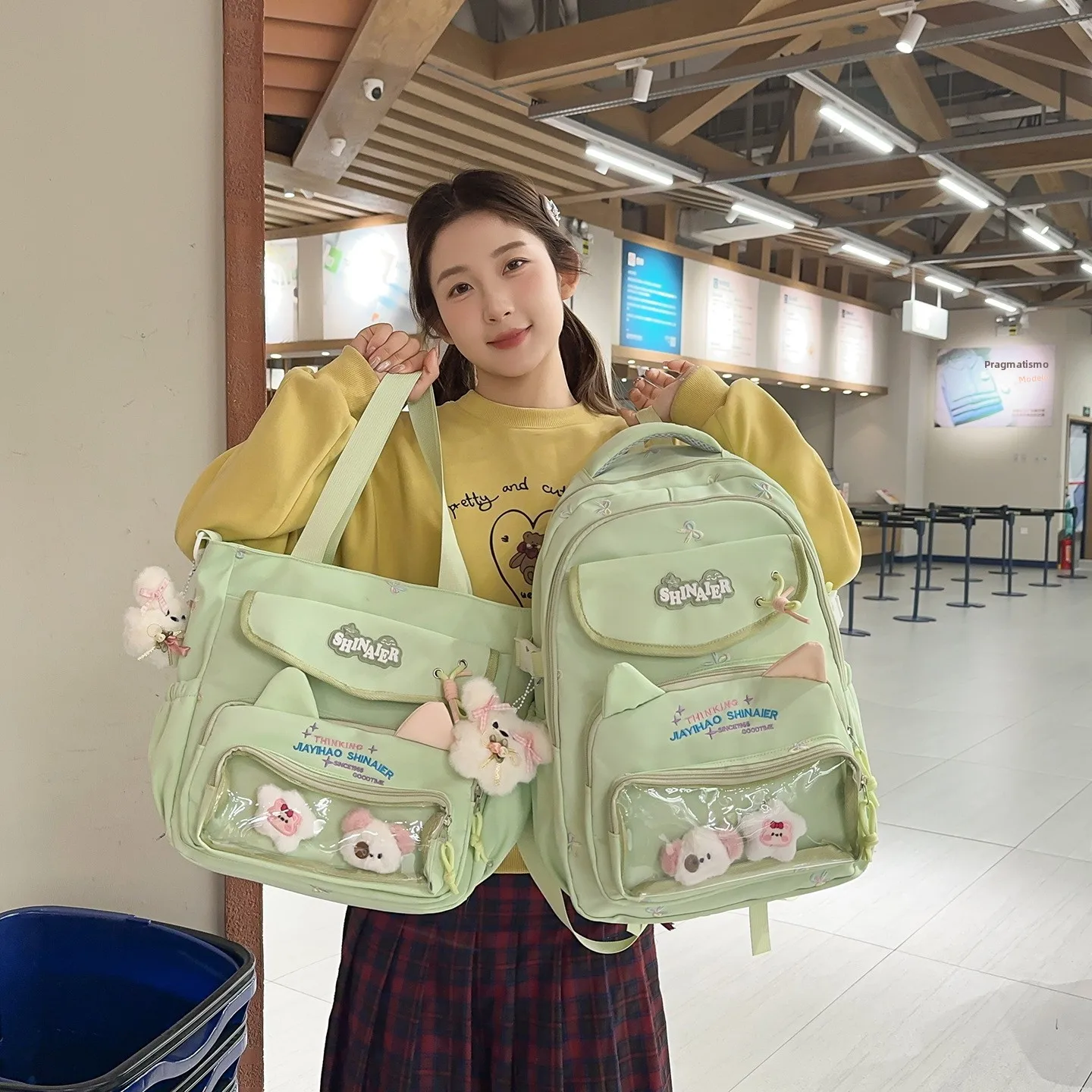 2026-new-dopaamine-backpack-high-aesthetic-value-middle-school-girls-elementary-school-students-high-school-students-double-s