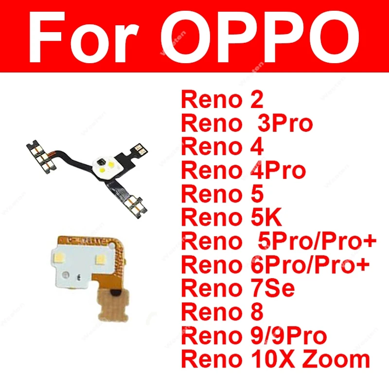 Flashlight Flex Cable For OPPO Reno 2 3 4 5 6 Pro Plus 5K 7Se 8 9 5G 10X Zoom Rear Back Camera Flash Light Flex Ribbon Repair