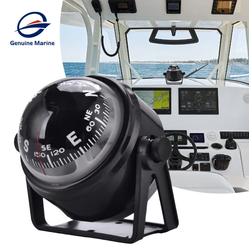 Genuine Marine LED Black Vehicle Car Marine Boat Electric Navigation Compass