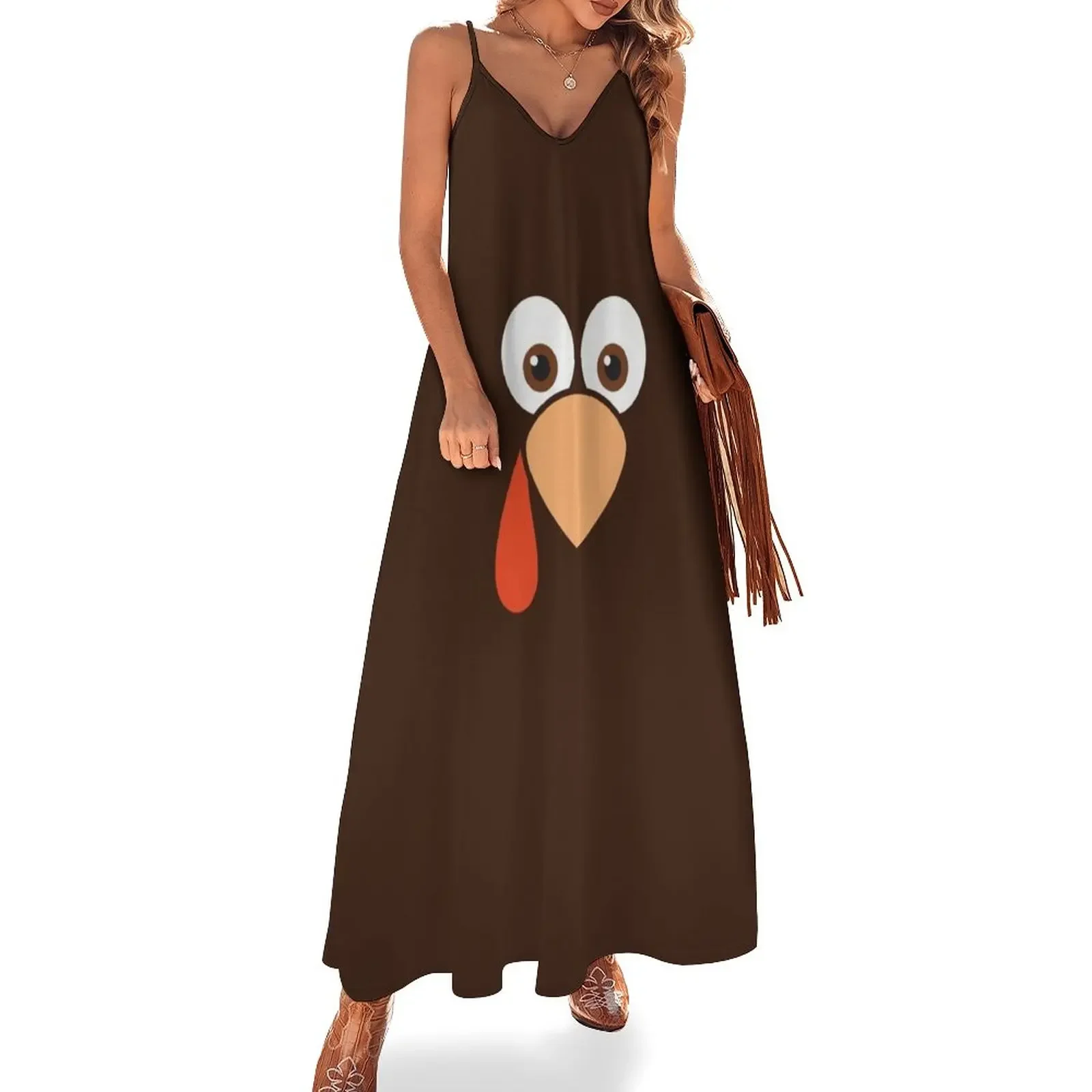 

Cartoon Turkey Face Sleeveless Dress luxury women's party dress evening prom womens dress woman Womens dresses