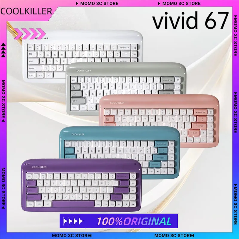 

COOLKILLER VIVID67 Wireless Mechanical Keyboard Aluminum Alloy Tri-Mode Hot Swap RGB Custom Gamer Laptop PC Gaming Keyboard