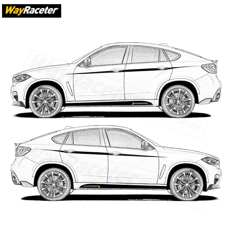 ملصق أداء لسيارة BMW X6 F16 F86 M Sport 2015-2019 مع أشرطة جانبية لباب السيارة