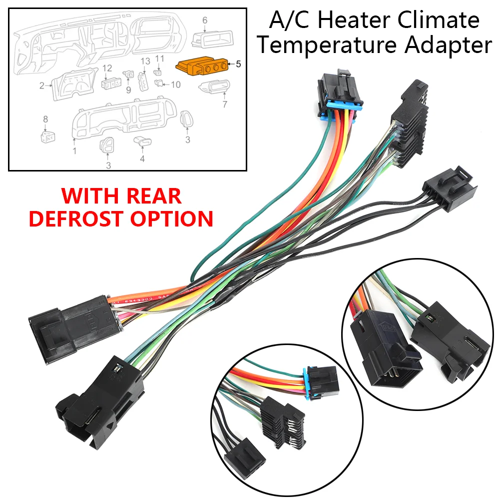 

A/C Heater Climate Temperature Control Wire Harness Adapter For GMC SUBURBAN 95