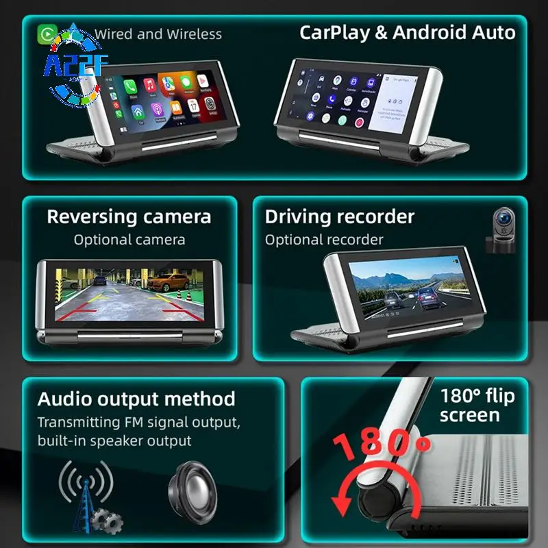 

A22F-6.86Inch Car Portable Adjustable Flip Screen Car Wireless Carplay Android Auto Touch Navigation Screen