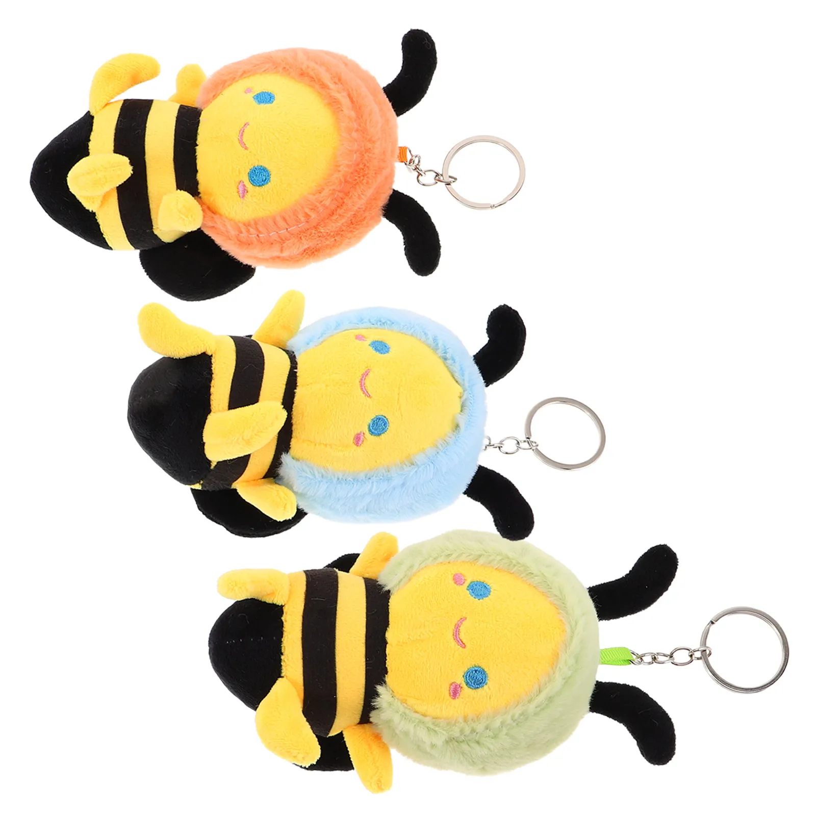 

Набор из 3 мини-брелоков-пчелок: мягкие подвески в виде животных, милые мультяшные украшения для рюкзаков, сувениры на день рождения, для детских праздников, наполнители для подарочных пакетов