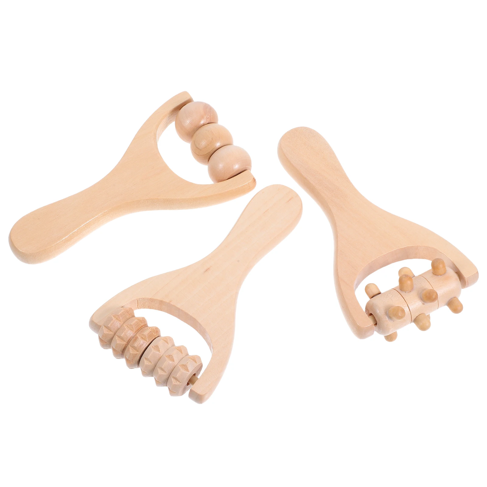 

3pcs Roller Massage Tool Wood Hand Rollers Tools Scroll Wheel Leg Massager Muscle Rolling Arm Belly Shoulder Neck for Daily