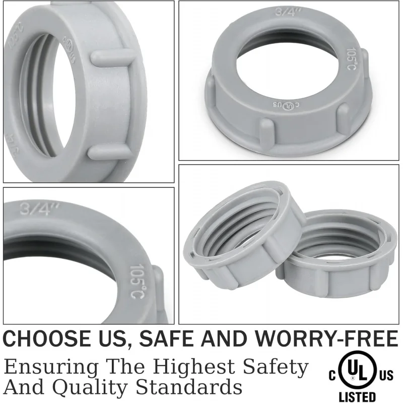 50 قطعة من البطانات الكهربائية الملولبة البلاستيكية العازلة EMT أو تركيب قناة IMC (3/4 بوصة) #5