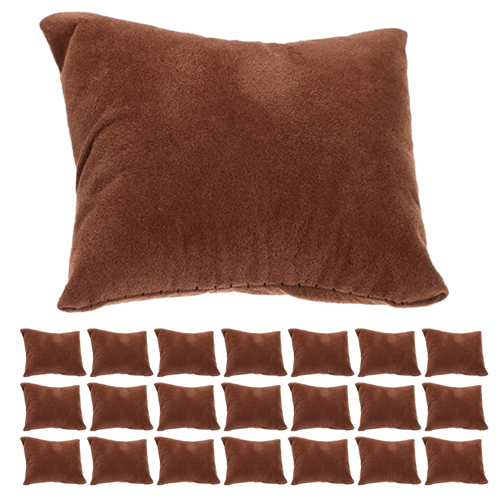 

30Pcs Elegant Brown Mini Jewelry Pillows Watch Case Small Pillow Inserts Soft Cushion Display for Bracelets Watches Jewelry Box