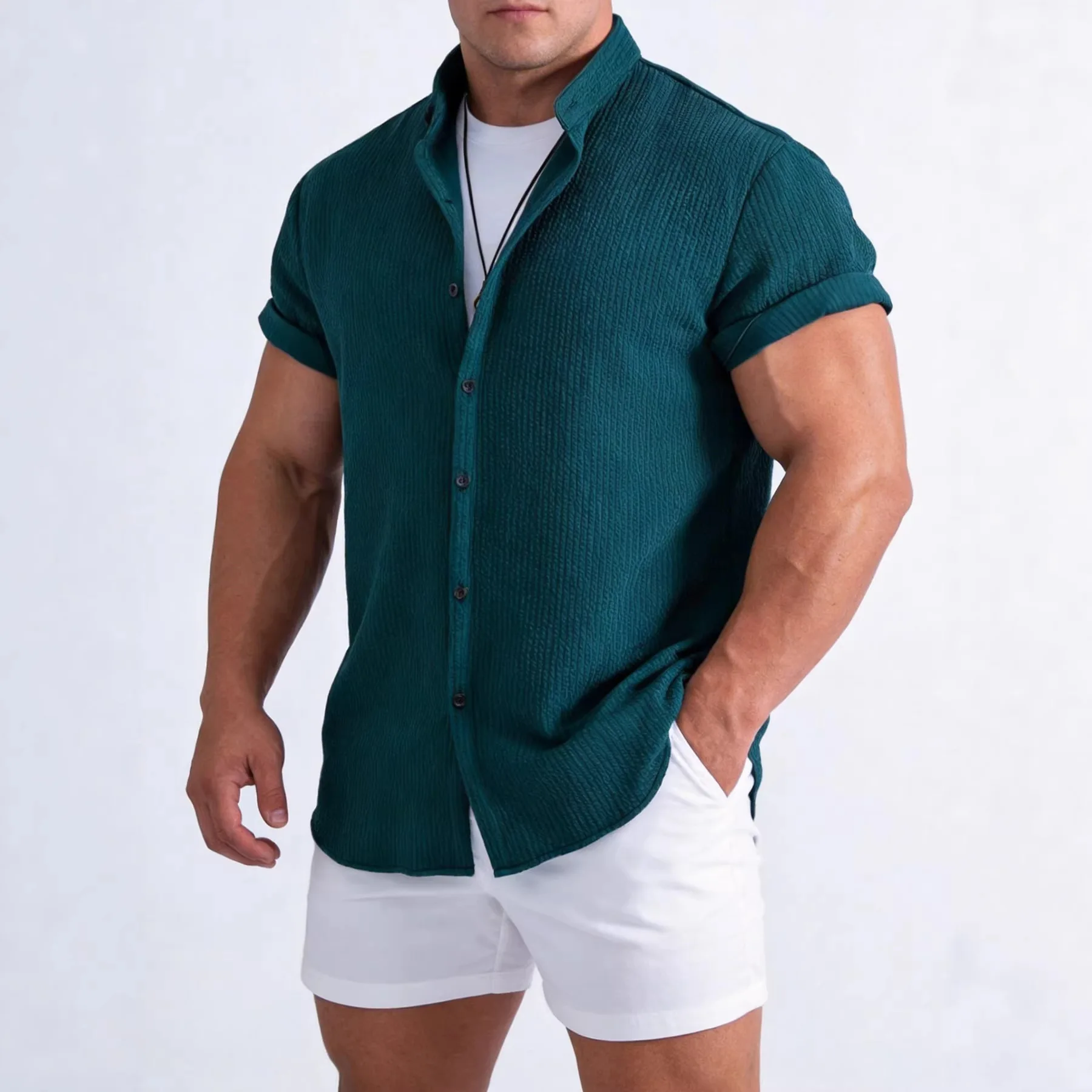 

Men's Ethnic Style Short-Sleeve Floral Shirt, Summer 2026 Men's Short-Sleeve Floral Shirt