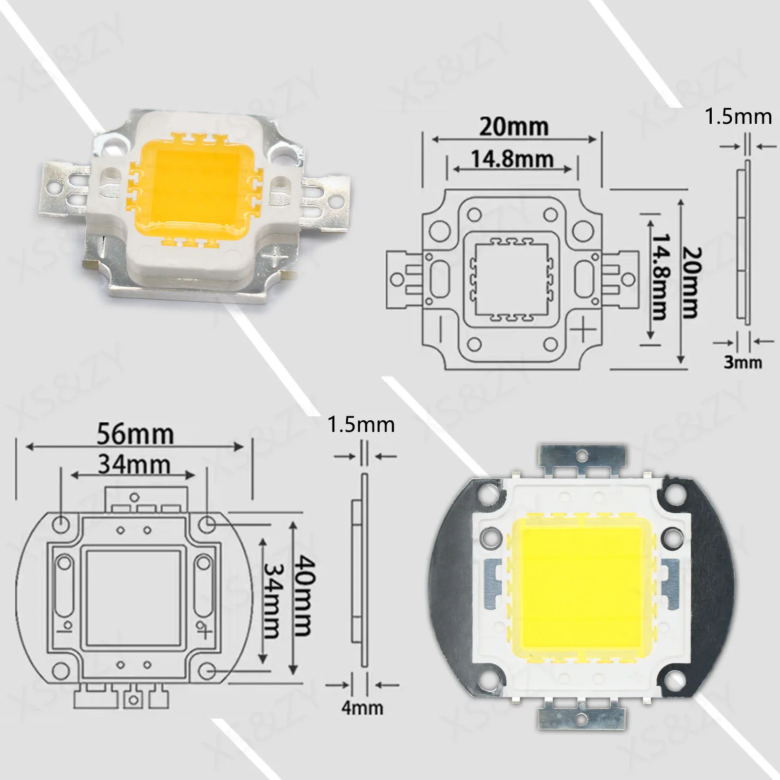 LED Beads 10W 20W 30W 50W 100W Integrated Light Source Warm Color White DC12-14V DC30-32V All Copper Bracket For Flood Light DIY