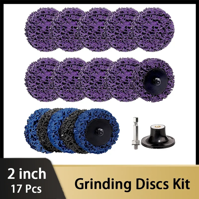 

17шт Шлифовальный диск для зачистки 2-дюймового круга для сверл, шлифовальной машины, легко очищает и удаляет краску, ржавчину, сварные швы и окисление.