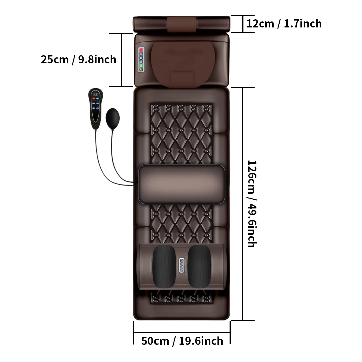 مرتبة تدليك كهربائية لتقويم العظام لكامل الجسم من Good Sellers بحجم قياسي مع حصيرة سرير تعمل بوظيفة الاهتزاز والتدفئة #2