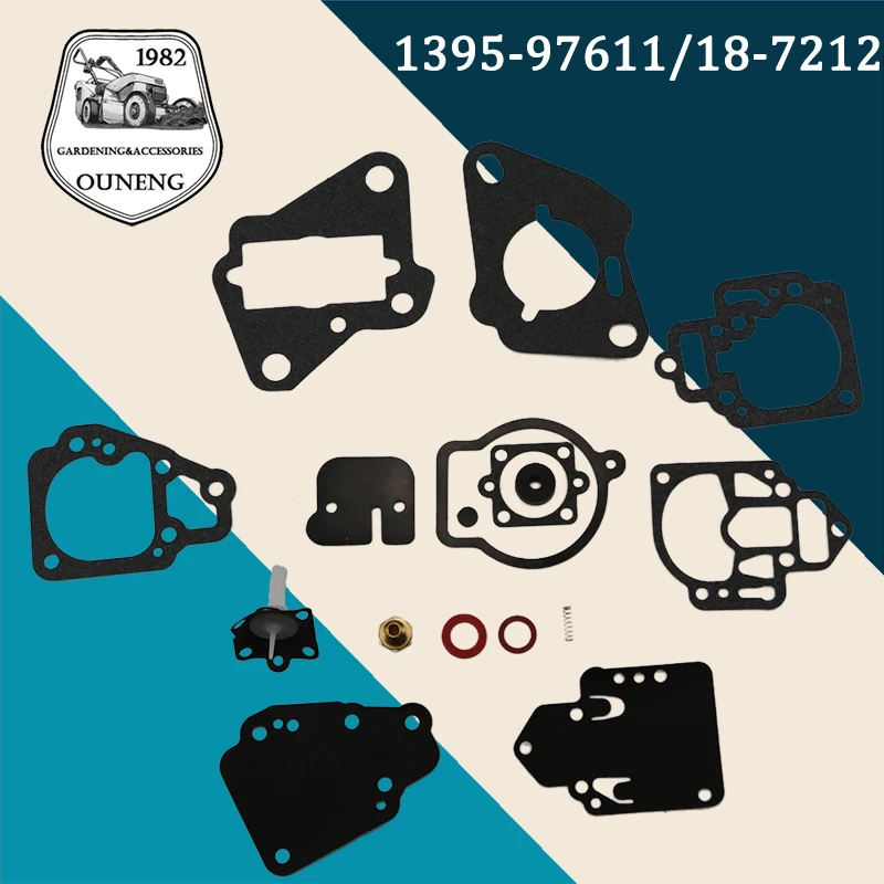

Outboard Carburetor Repair Rebuild Kit For Mercury Marine Many 6HP 8HP 9.9HP 10HP 15HP 25HP 2T 1395-9761 1395-97611/18-7212