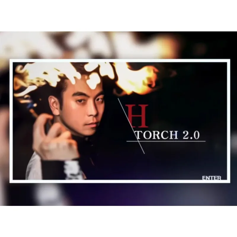 

H TORCH 2.0 By Han Magic Trick Korean Upgraded Flame Torch Vanish, Professional Fire Stage Opener Prop Magician Gimmicks Funny
