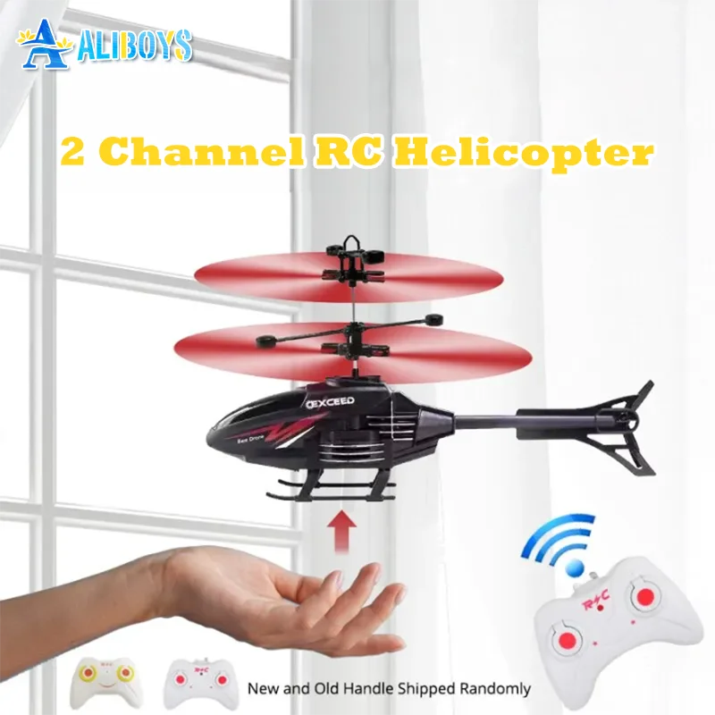 

RC Helicopter 2CH Induction Remote Control Floating Airplane Gesture Control Aircraft Suspension Quadcopter with LED Kid Gift