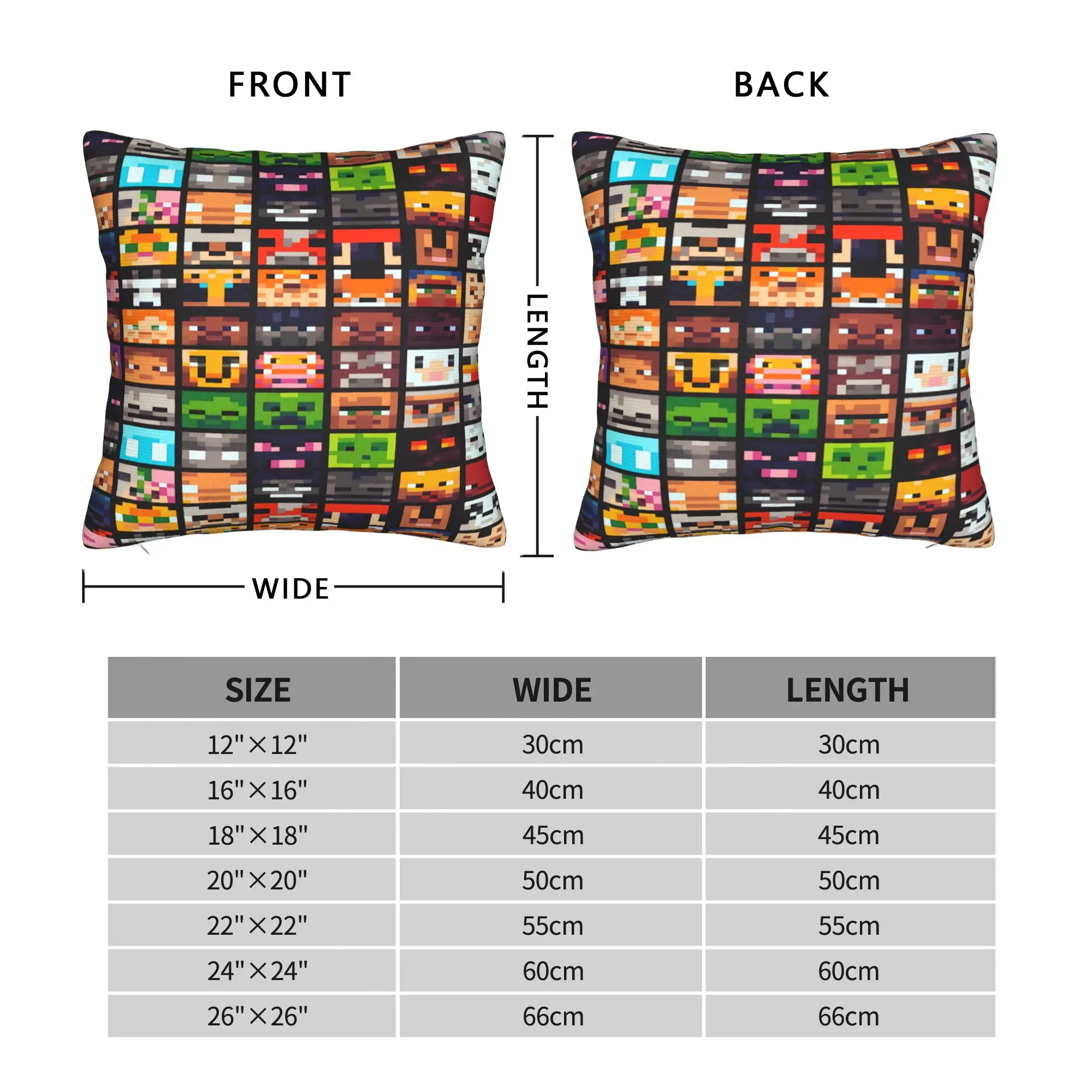Pillow Cover M-Minecrafts Mob Collage  Morden Pillow Case For Living Room Sofa Pillowcases