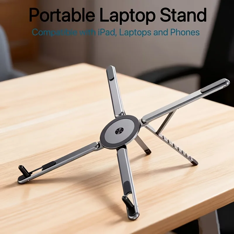 Mobile Phone and Laptop Stand with Magnetic Base and 8-bit Height Adjustment, Suitable for IPad and Mobile Phone Magnetic Phone