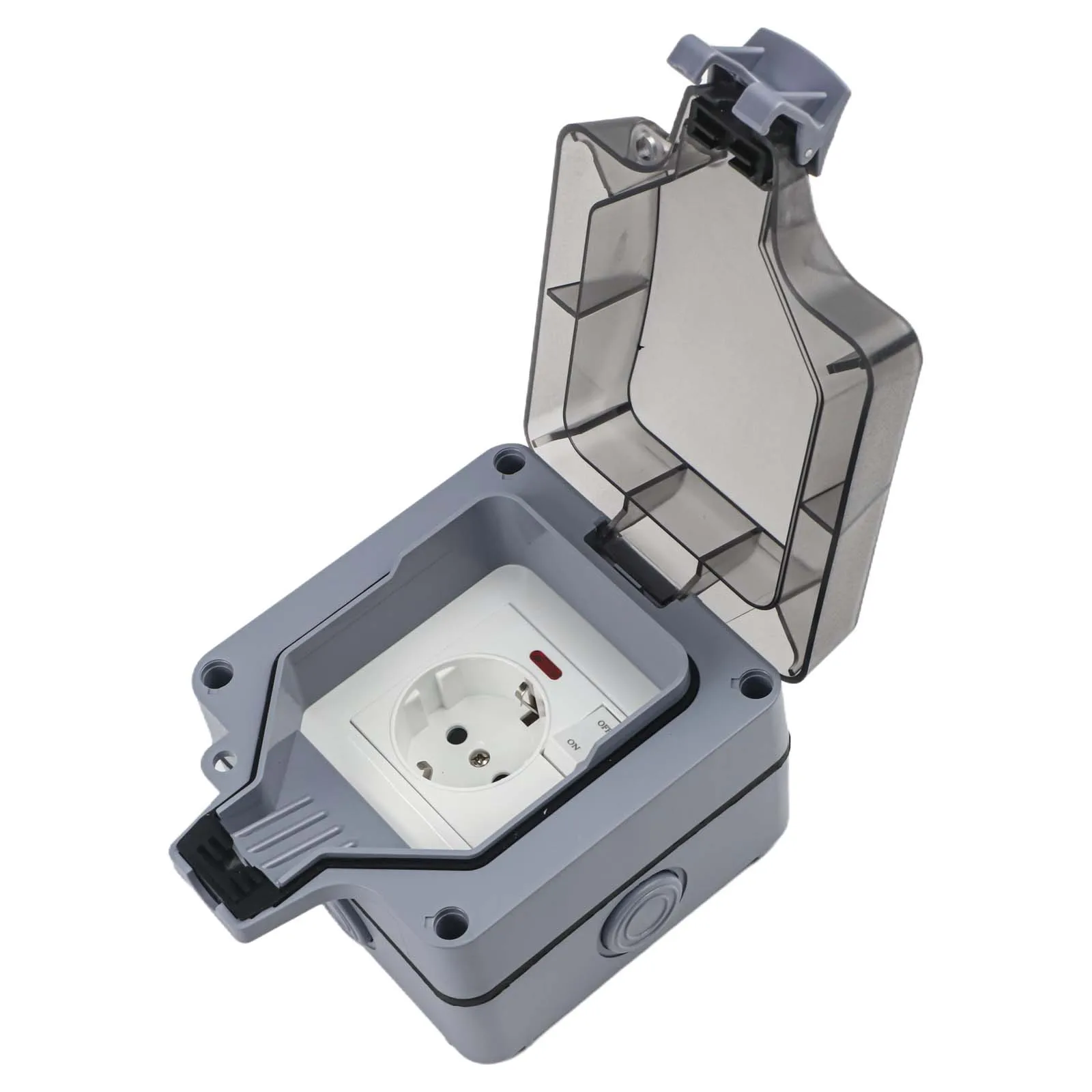 Manténgase una fuente de alimentación confiable para exteriores con enchufe impermeable IP66, luz indicadora, enchufe de pared de 1 vía 16A