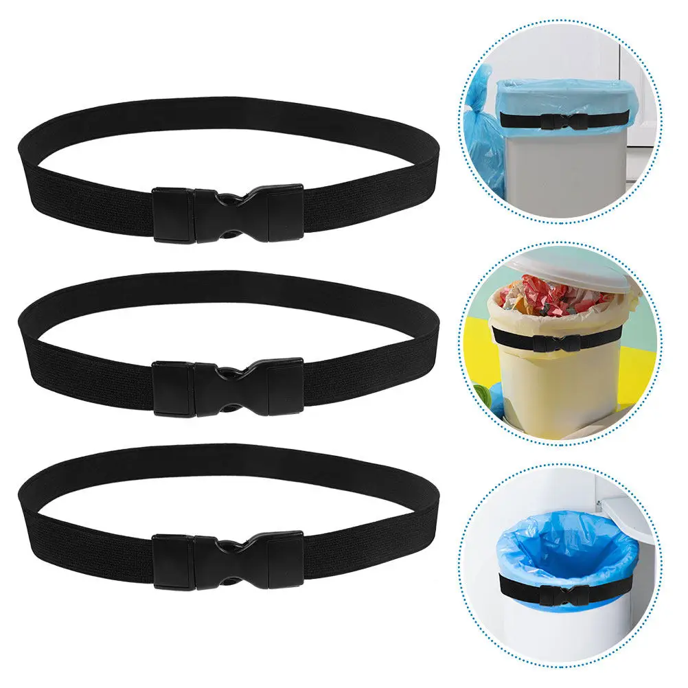 5Pcs Trash Bag Fasteners Elastic Band for Trash Cans Adjustable Garbage Bin Band Home Office Restaurant Hospital No-Fall