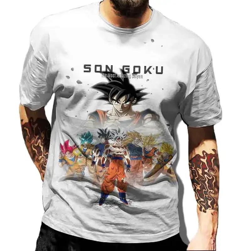 2023 Anime nuevo Dragon Ball niños camiseta Tops Vegeta hombres esenciales Dragon Ball z Goku moda Harajuku camisetas de manga corta para hombres