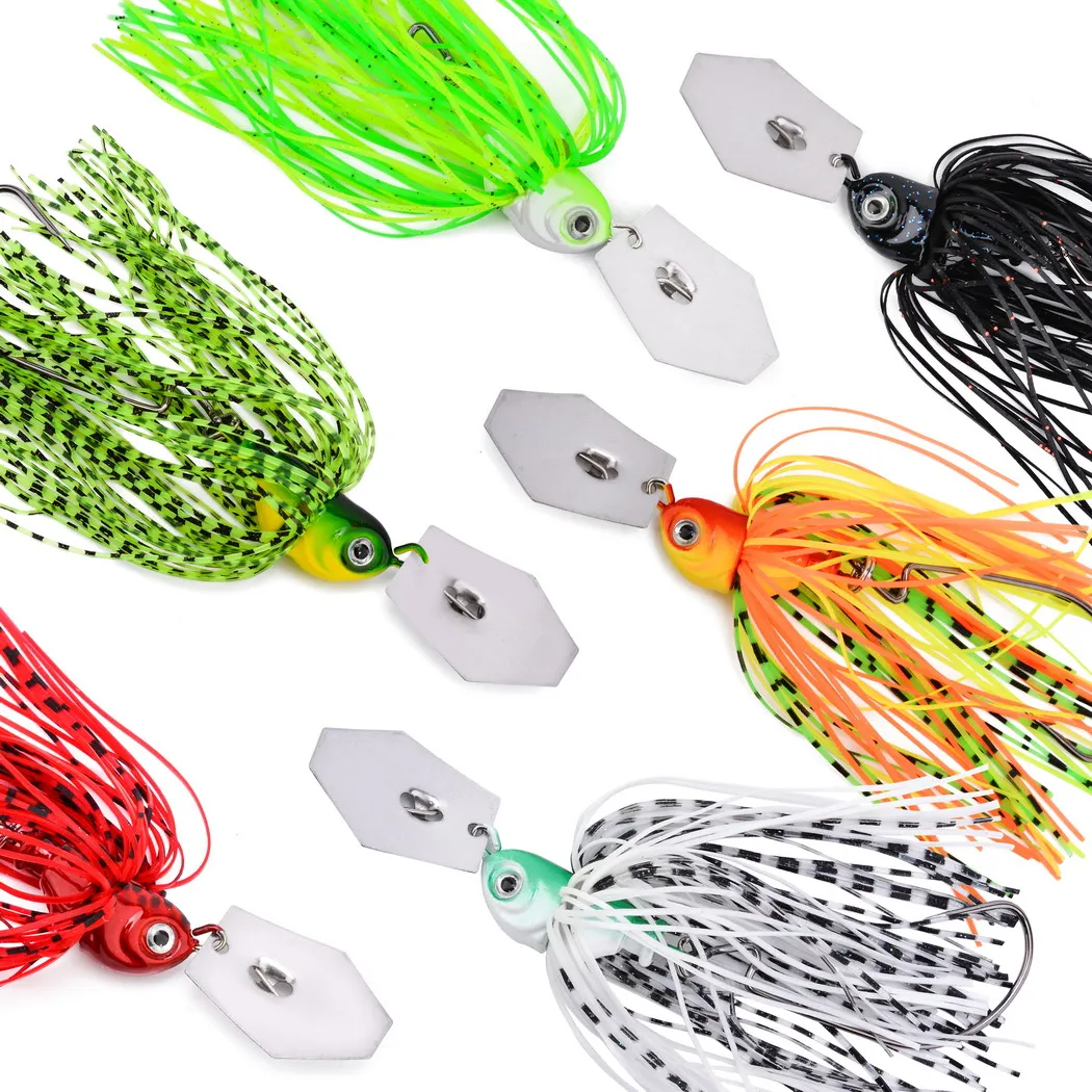 Spinnerbait 7g/10g/14g Chatterbait Angelköder Pesca Chatter Unkrautfreier Metallklingen-Gummiköder Jigkopf-Haken Draht-Spinnerbait – Detail 5