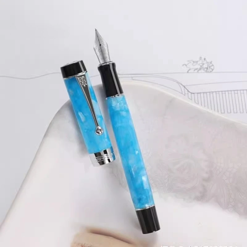 Jinhao Fountain Pen Century 100 Tofu 18K Gold Plated 35# Nib Adult Business Office Hard Pen Calligraphy Practice Pens