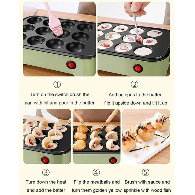 DMWD Octopus Ball Maker Takoyaki Baking Pan Electric Crepe Pancake Frying Pan Machine Eggs Omelette Grill Chibi Maruko Cake Oven 5 DMWD Octopus Ball Maker Takoyaki Baking Pan Electric Crepe Pancake Frying Pan Machine Eggs Omelette Grill Chibi Maruko Cake Oven 5