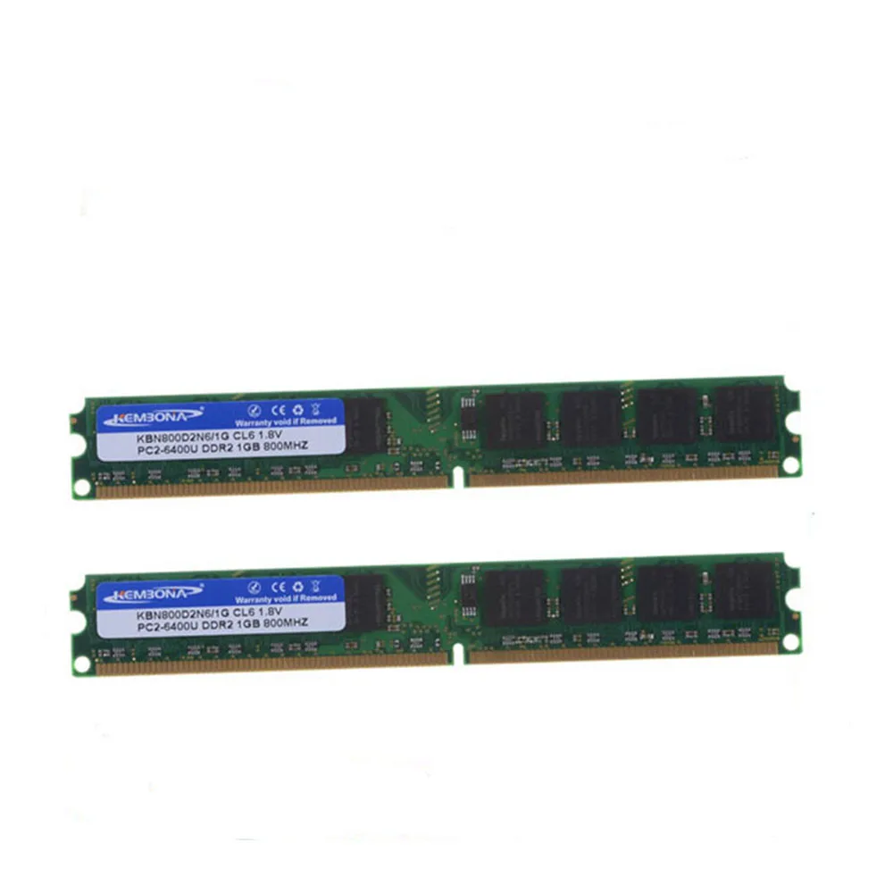 KEMBONA best selling price pc desktop ddr2 2g 2gb 800mhz kits(2Xddr2 1gb)  work for all motherboard