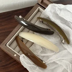 Chic Hair Clips Plain Color Acrylic French Clip Simple Elegant Oval Geometric Hairgrip Hairpin Women Hair Accessories