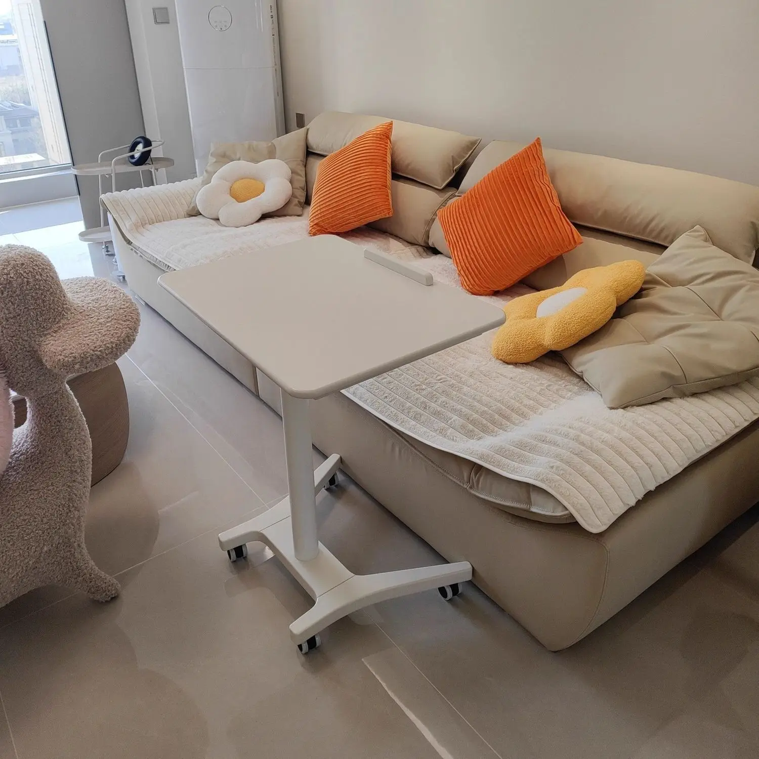 원목 컴퓨터 책상 소형 아파트 높이 조절 학습용 가정용 이동식 침대 옆 책상