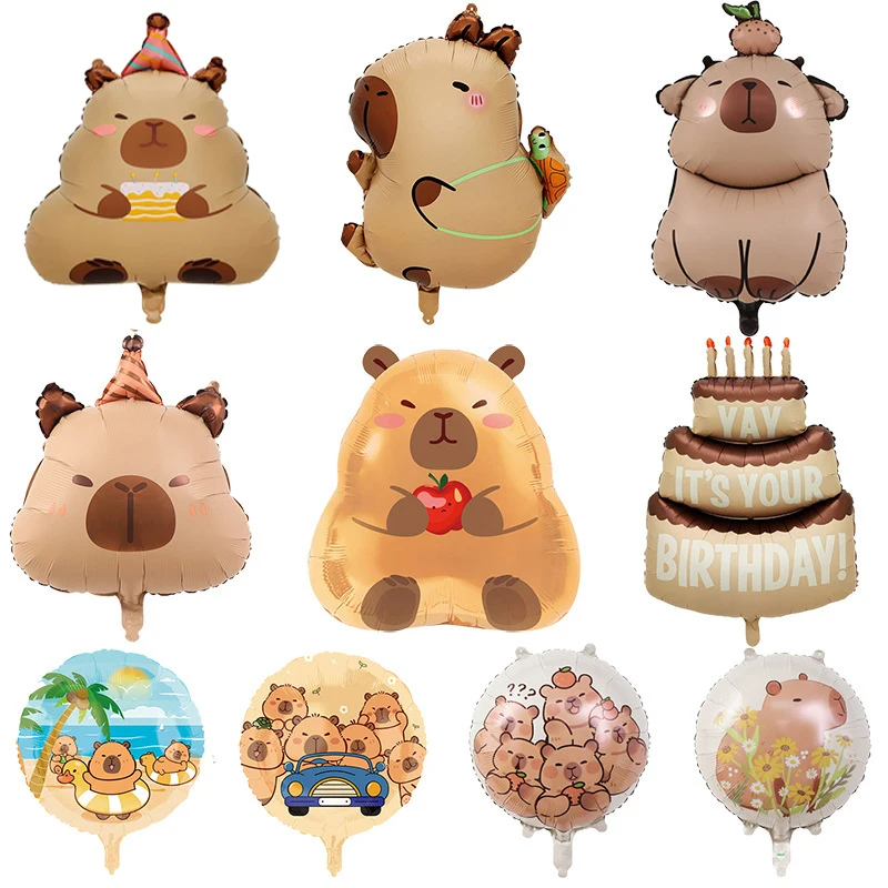 1 stücke Cartoon capybara Aluminium Film Luftballons Kinder Kinder Geburtstag Party Baby Dusche Globos Dekoration Lieferungen